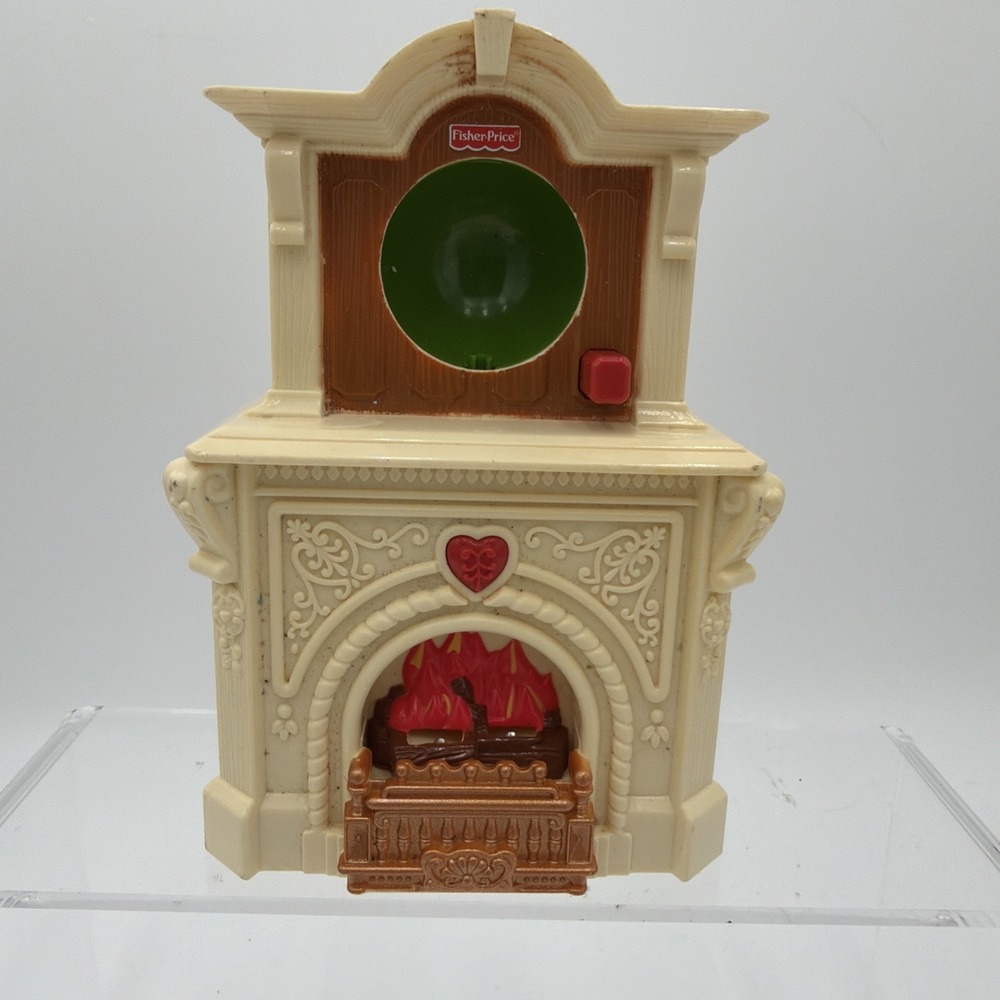 Fisher Price Loving Family Dollhouse Fireplace Light & Music Wreath Works - READ